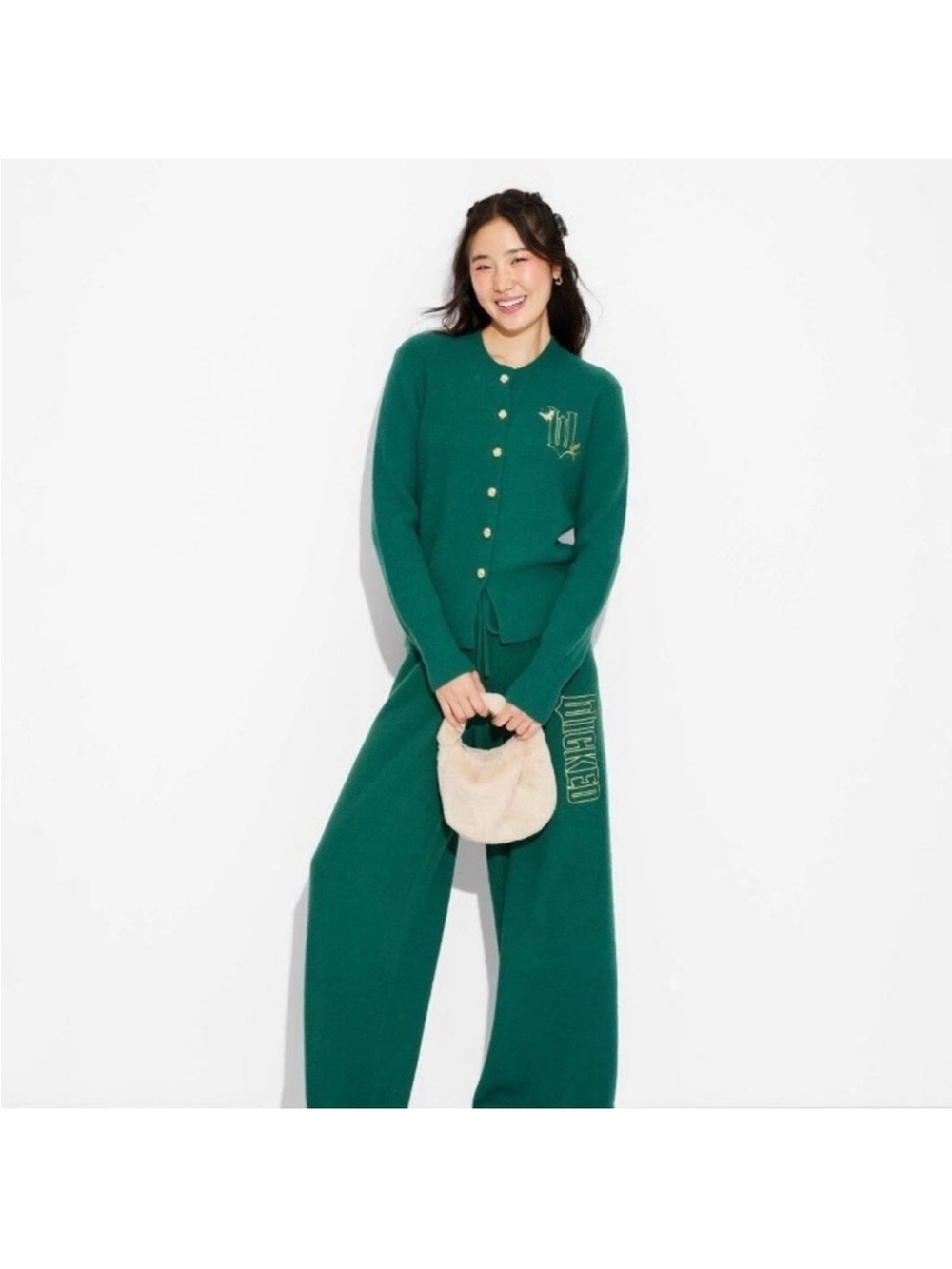 Wicked Green Button-Up Super Soft Sweater Cardigan Size Large 💚